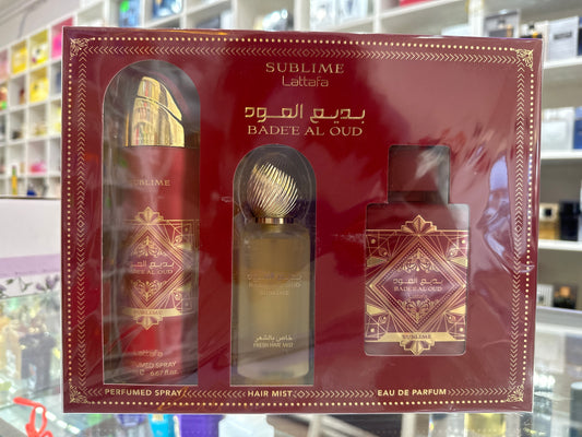 Lattafa Badee al Oud Sublime 3 Piece Gift Set